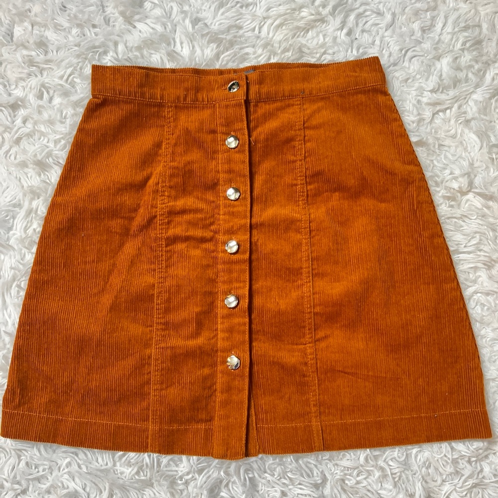 Primark Brown Orange A-Line Mini Skirt Casual